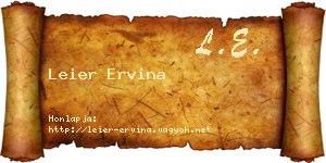 Leier Ervina névjegykártya